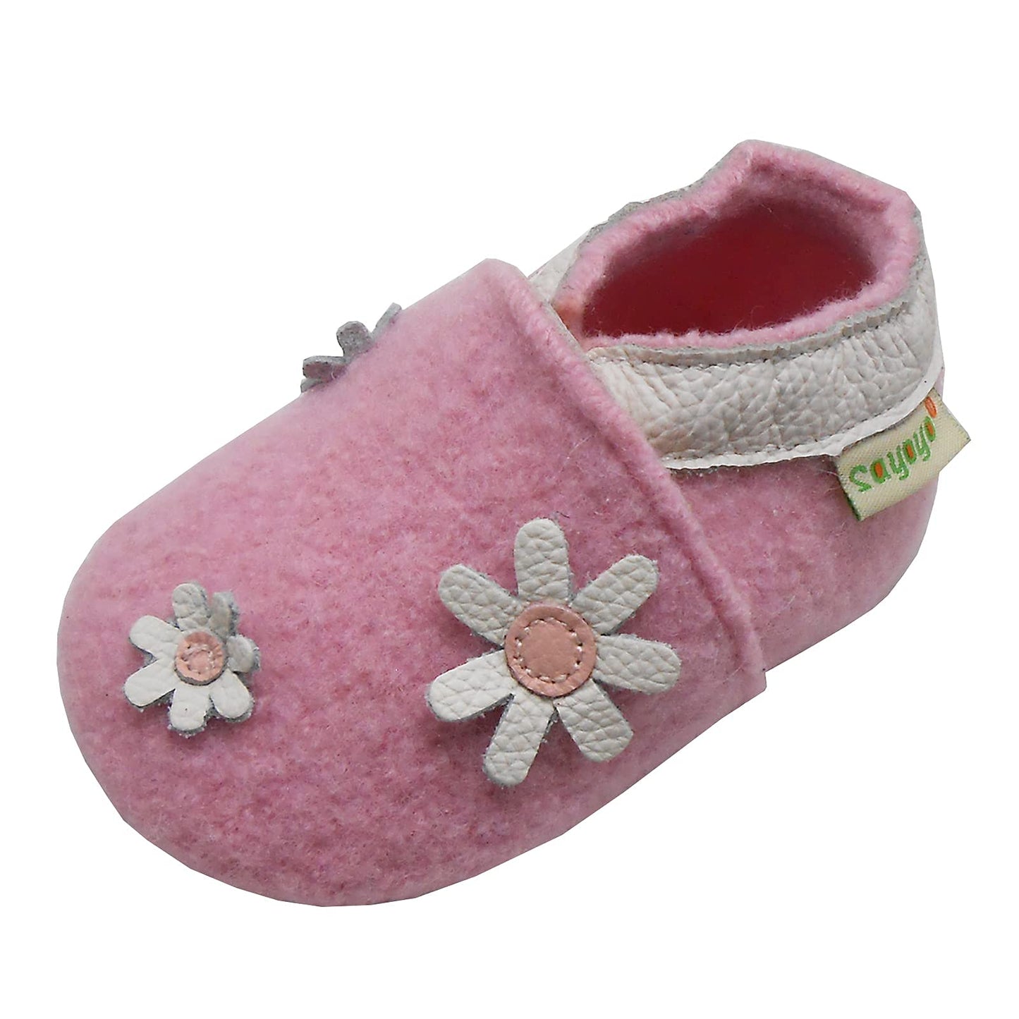 SAYOYO Babyschuhe für Jungen und Mädchen - Erste Lauf- und Krabbelschuhe mit weicher Wolle und rutschfester Gummisohle
