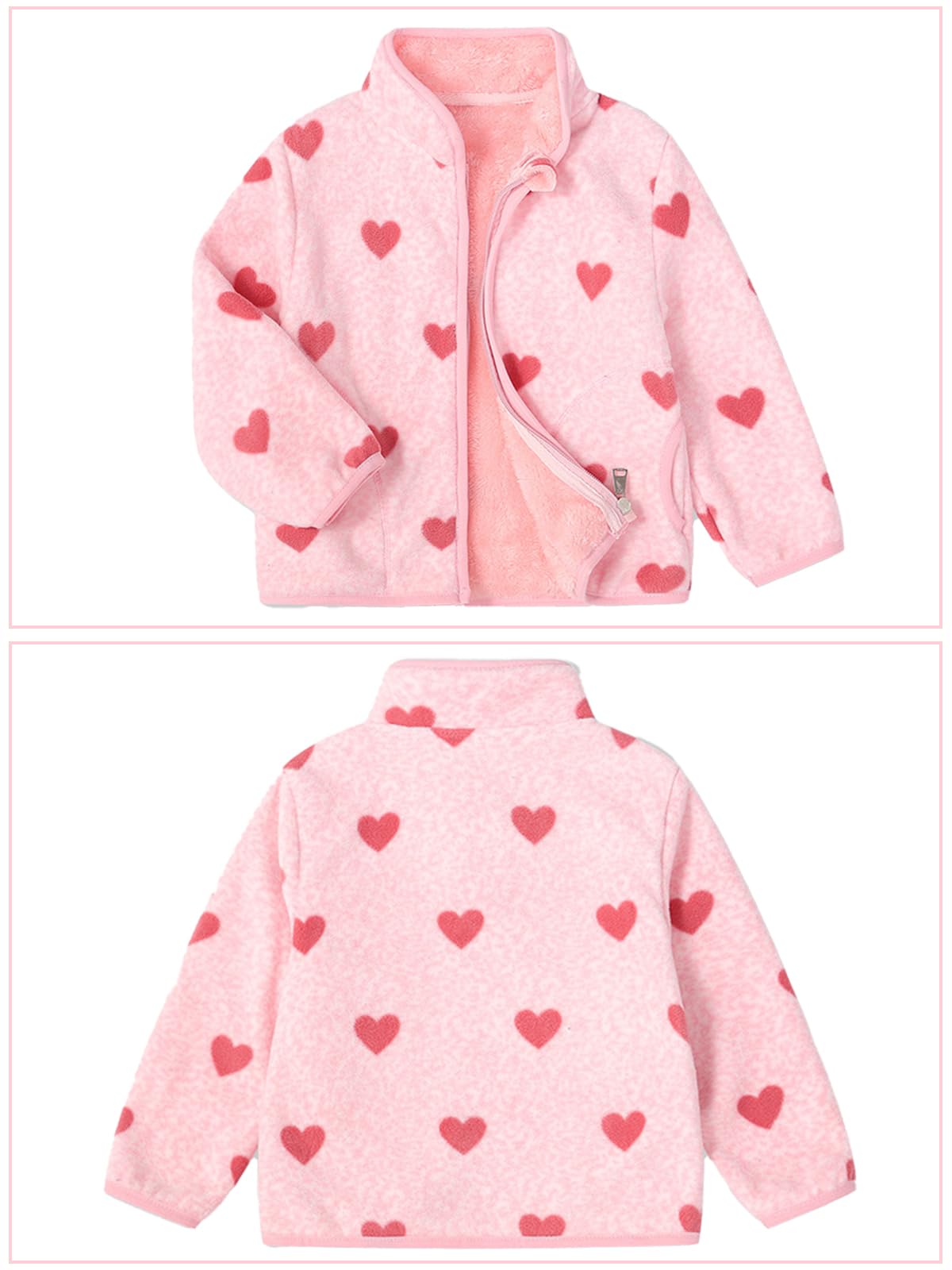 LUVCES Baby Jacket Boys Unisex Toddler Girls Kids Warm Fleece Jacket Full Zip Pullover Outerwear Sweatshirt