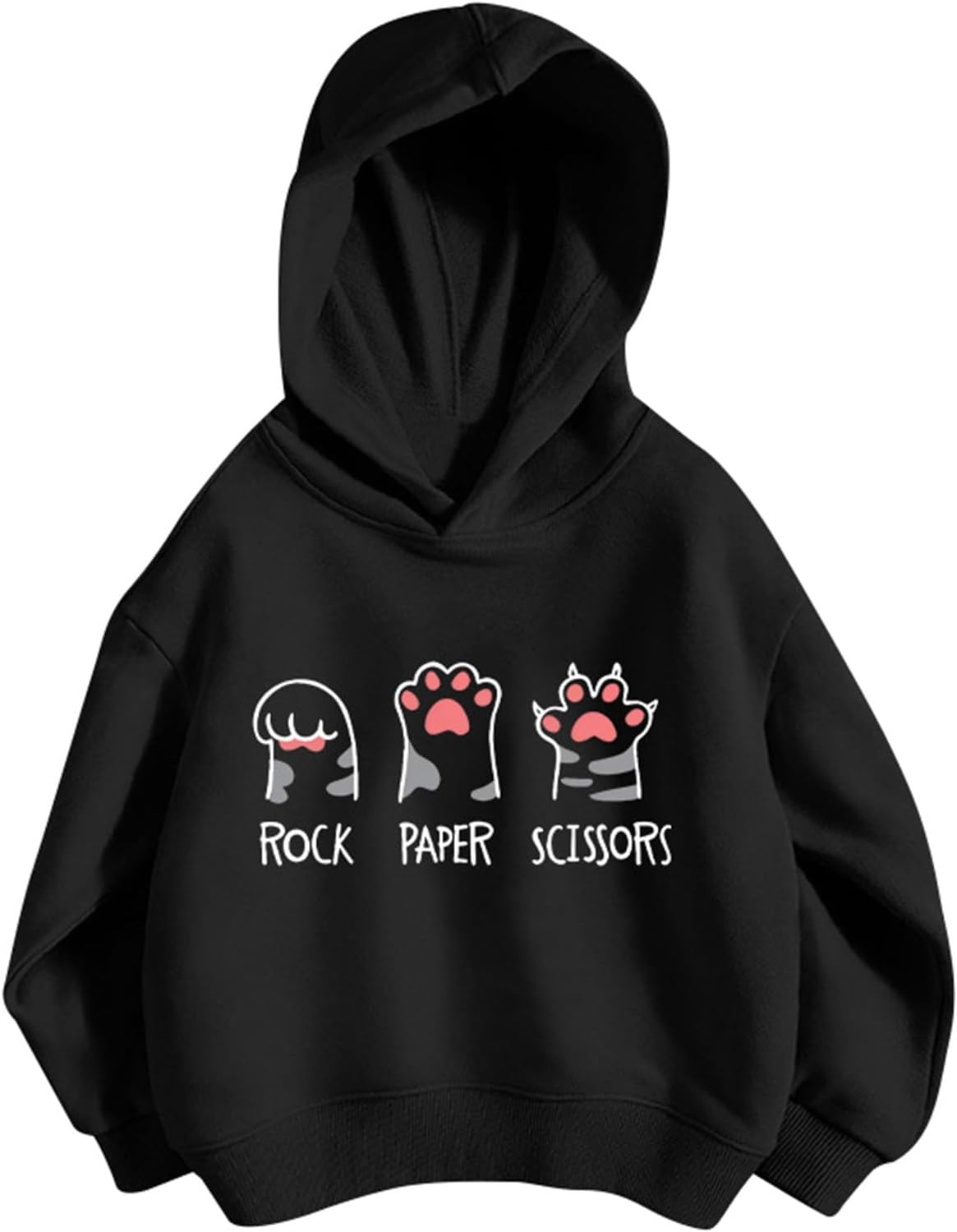 Pullover Mädchen Hoodie Niedlicher Katzen-Druck Lässig Locker Kapuzenpullover Frühling Herbst Langarm Pullover Sweatshirt mit Kapuzen Langarmshirt Oberteile für 3-12 Jahre