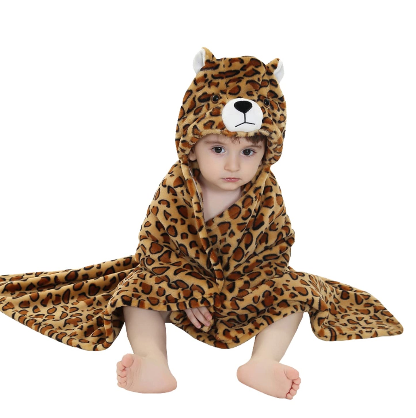 Doladola Baby Decke Babys Tier Design,Flanell Kinder Decke Kapuzenhandtuch für Mädchen und Jungen,Baby Kapuze Badeponcho Kinder Warm(gelbe Ente)