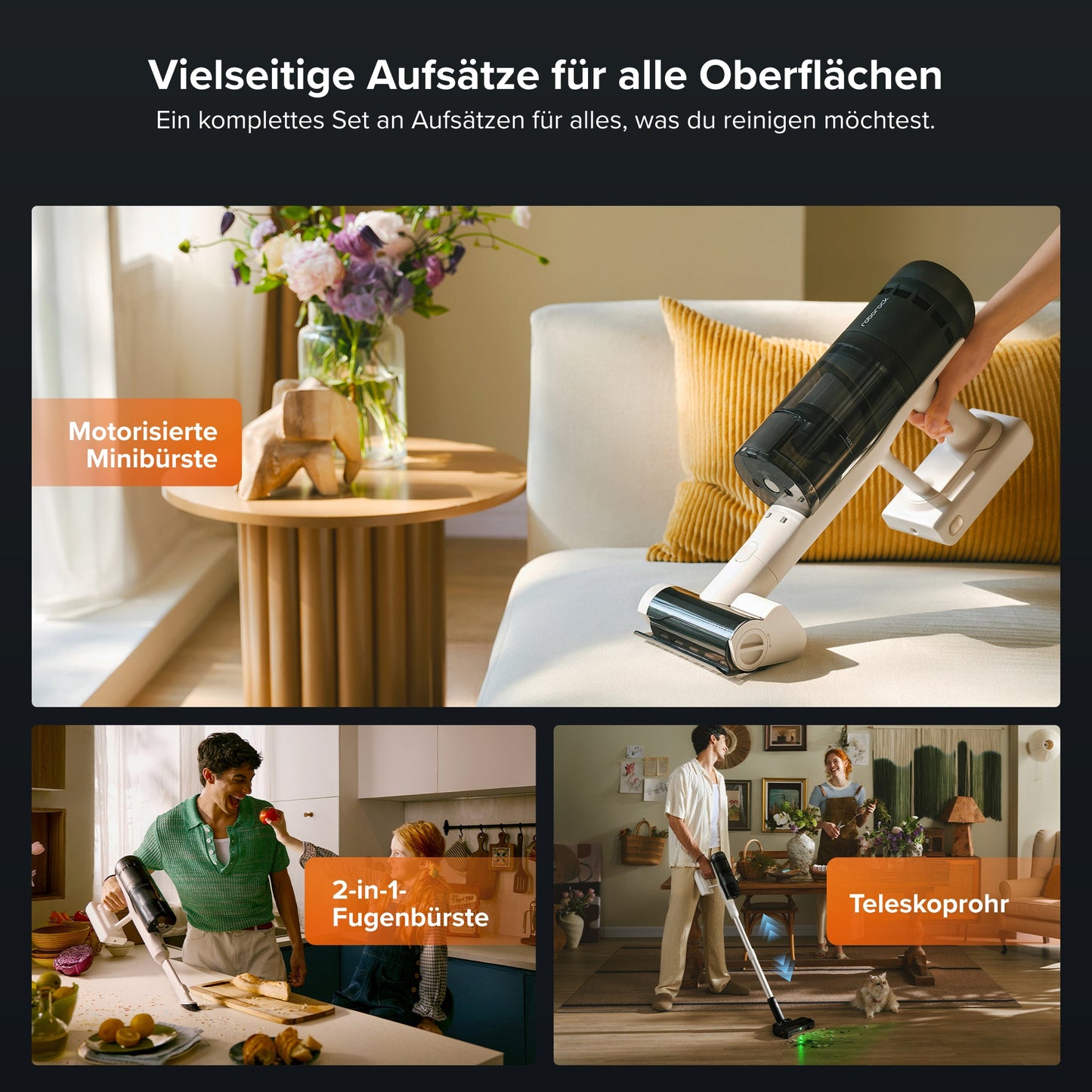 Roborock H60 Hub Pro Akku-Staubsauger mit Absaugstation