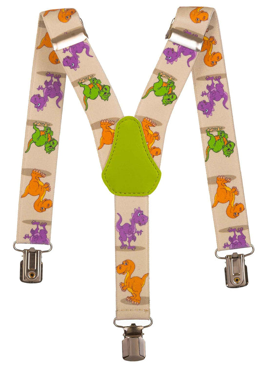 Kids Dinosaur Design Braces | Elastic Y Braces (1-5 Years) - 2.5cm