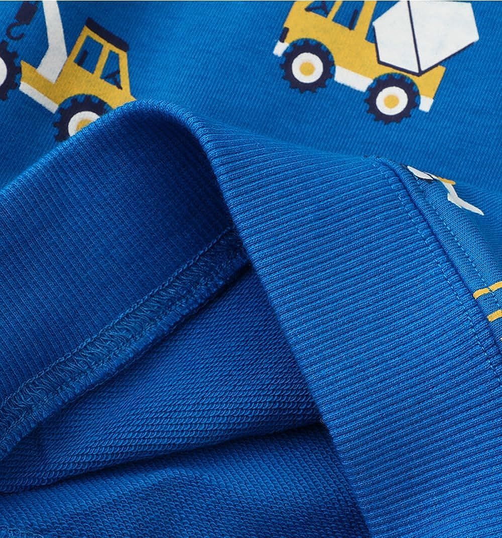 EULLA Children's Boys' Pullover Sweatshirt Long Sleeve Cotton Dinosaur Excavator Tractor Planets Winter Tops 1-7 Years 92 98 104 110 116 122