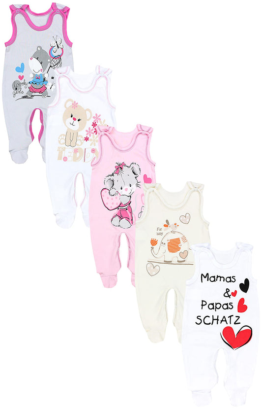 TupTam Unisex Baby Strampler mit Aufdruck 5er Set