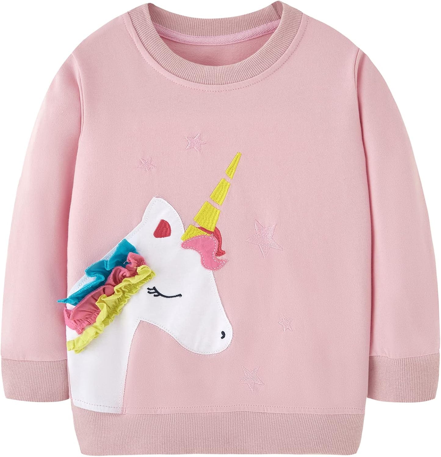 Mädchen Sweatshirt für Kinder Süß Cartoon Pullover Baumwolle Top Langarm T-Shirt Größe 1-12 Jahre