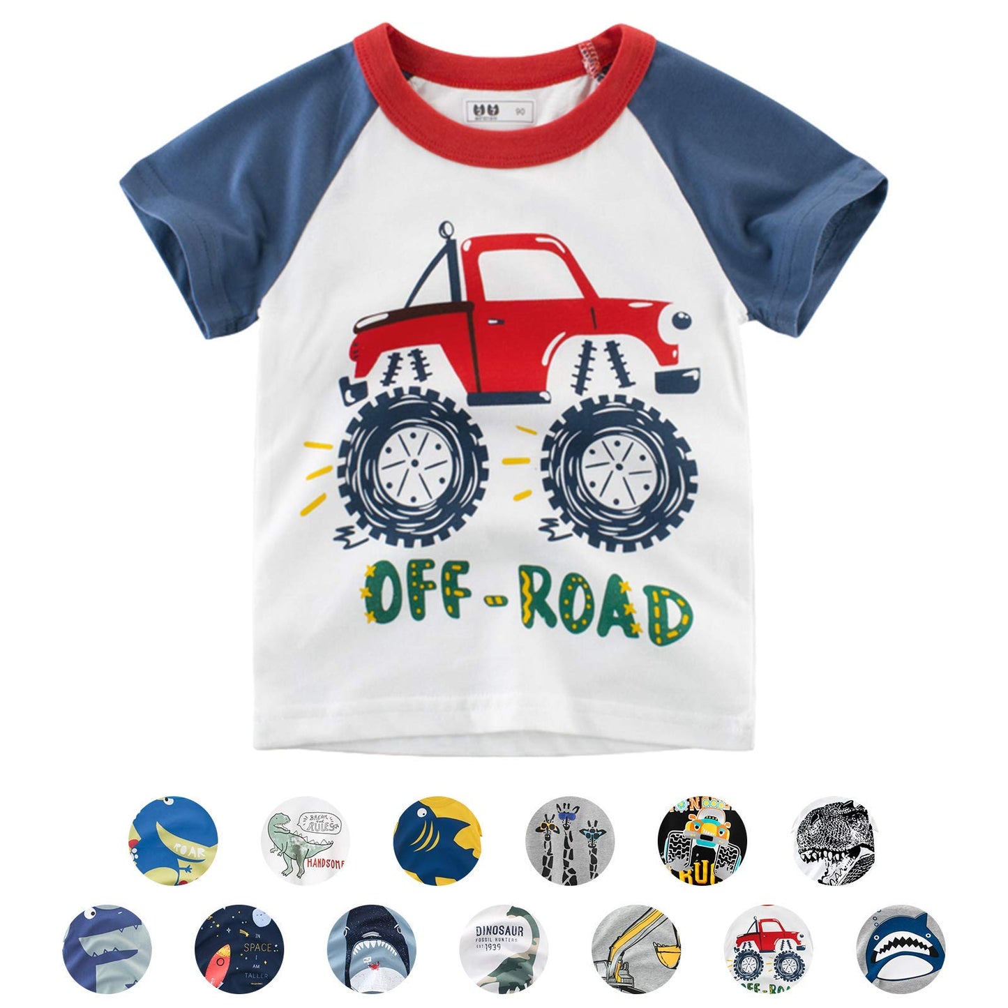 Unisex Baby T-Shirt Baumwolle Süß Karikatur Tier Muster Tops für 1-7 Jahre Alt