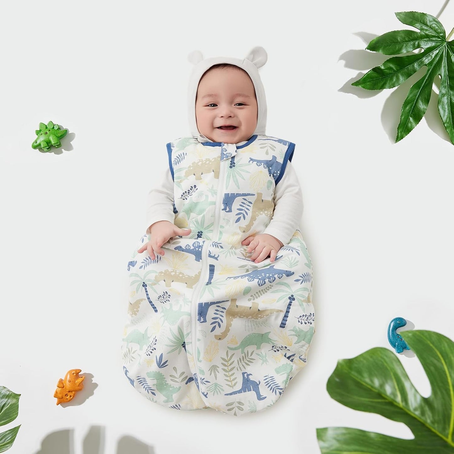 Duomiaomiao 3.5 Tog Baby Sleeping Bag, 100% Cotton Baby Sleeping Bag, Winter, Girls Newborn, Boys Sleeping Bag, Warm Newborn Children (100)