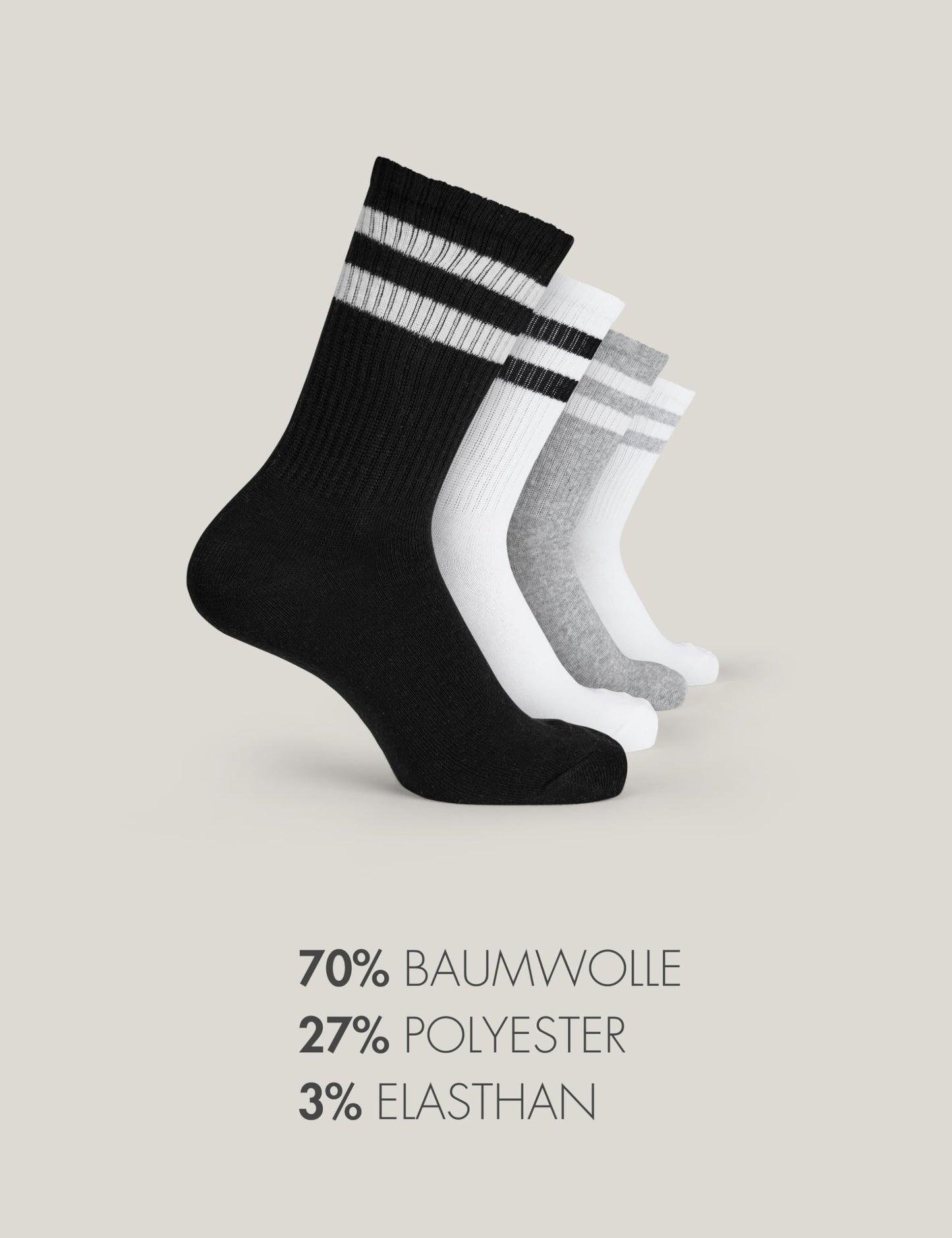 Basic Treasure 4 Paar Sportsocken Kinder, Kindersocken Baumwolle, Kinder Socken Jungen und Mädchen, Tennissocken