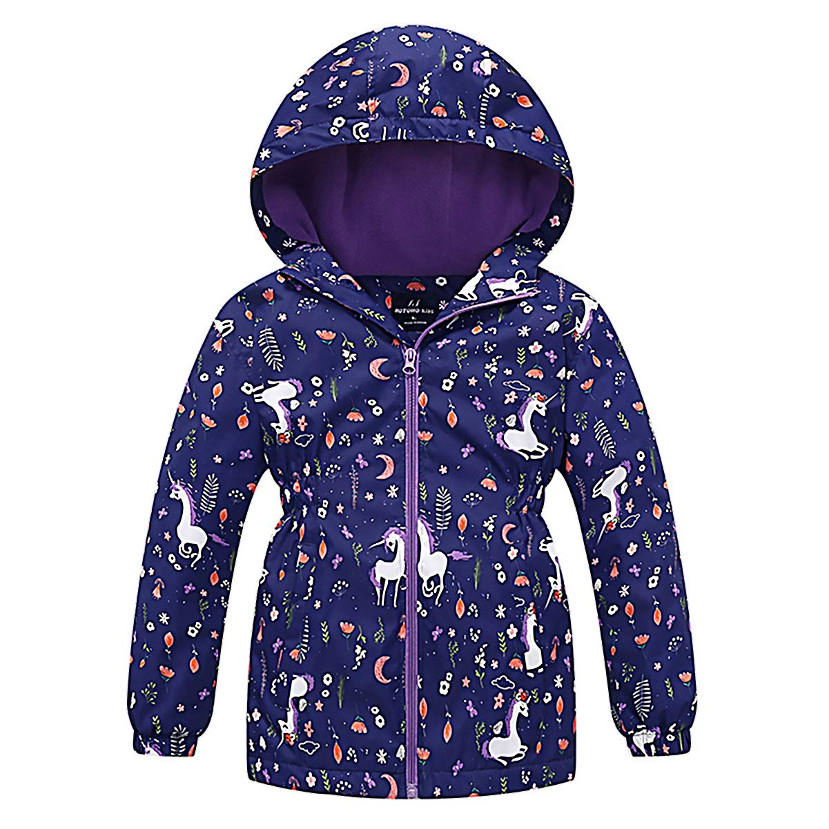 SXSHUN Children's Girls' Softshell Jacket with Fleece Lining Transition Jacket Print Hiking Jacket Outdoor Jacket Warm Windproof Breathable Spring Autumn