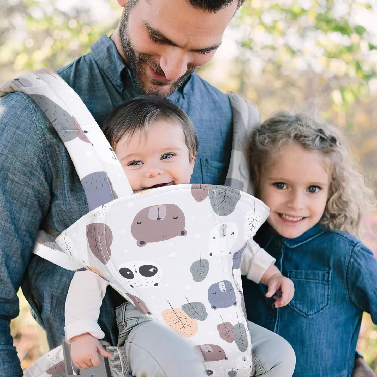 Liuer Babytrage für Neugeborene ab Geburt,Babytrage Bauchtrage,Tragbar,Atmungsaktiv Rückentrage,Umwandelbar,Vorne und Hinten,Baby Tragetasche Babytragetuch für Säuglinge Kleinkinder von 3-15KG
