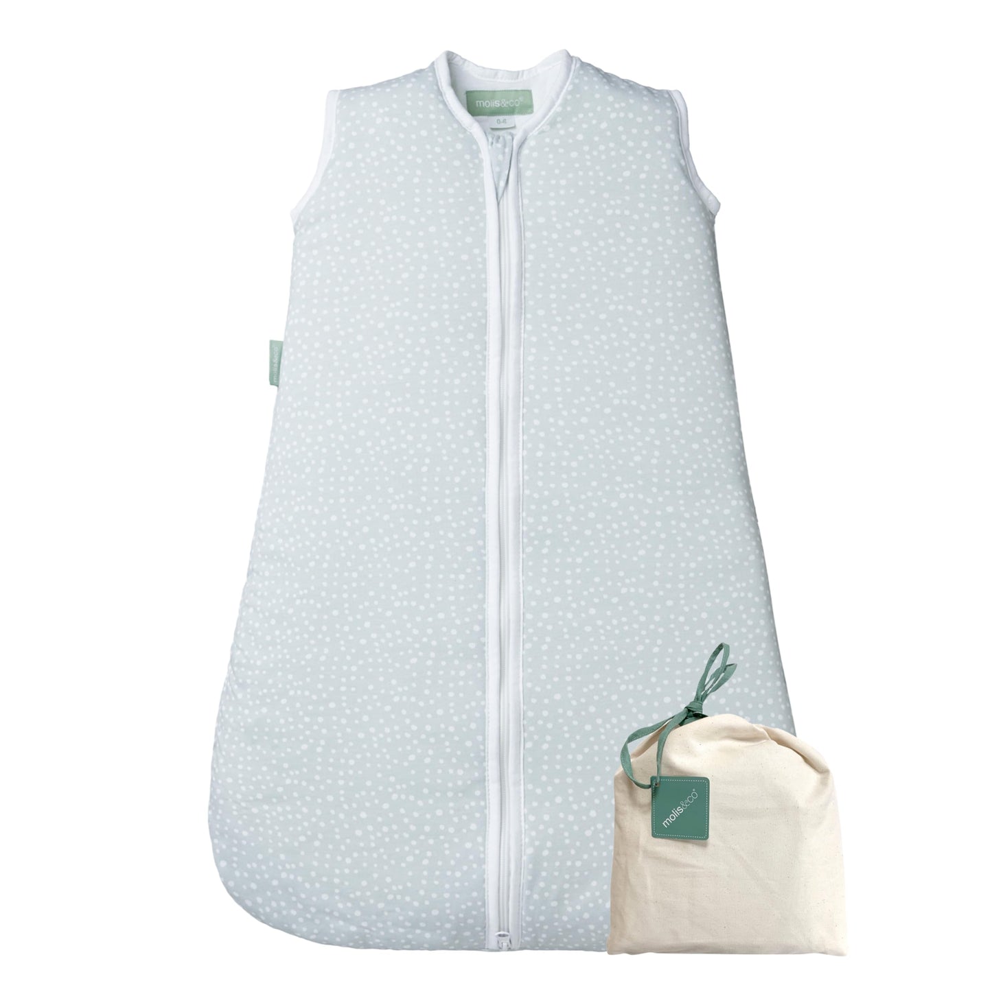 molis&co - Baby Sleeping Bag 2.5 TOG - All-Year Sleeping Bag - Baby Sleeping Bag Newborn - 100% Cotton (Oeko-Tex 100), Sleeveless Winter Sleeping Bag Padded - Premium Quality - Colima (70 cm)