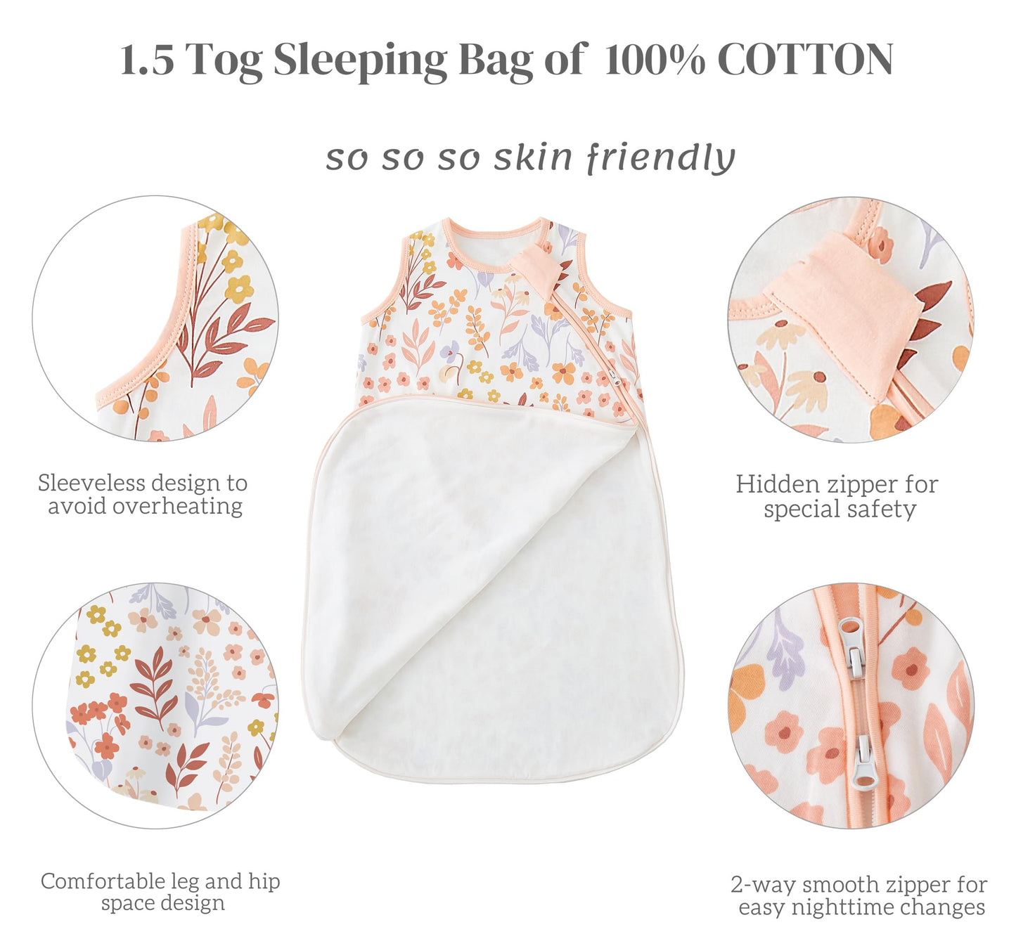 Chilsuessy Baby Sleeping Bag, 2.5 Tog, Winter Baby Sleeping Bag, Cotton, All-Year Sleeping Bag, Newborn Winter Sleeping Bag, 2.5 Tog/Lion Forest, 67 cm/0-6 Months
