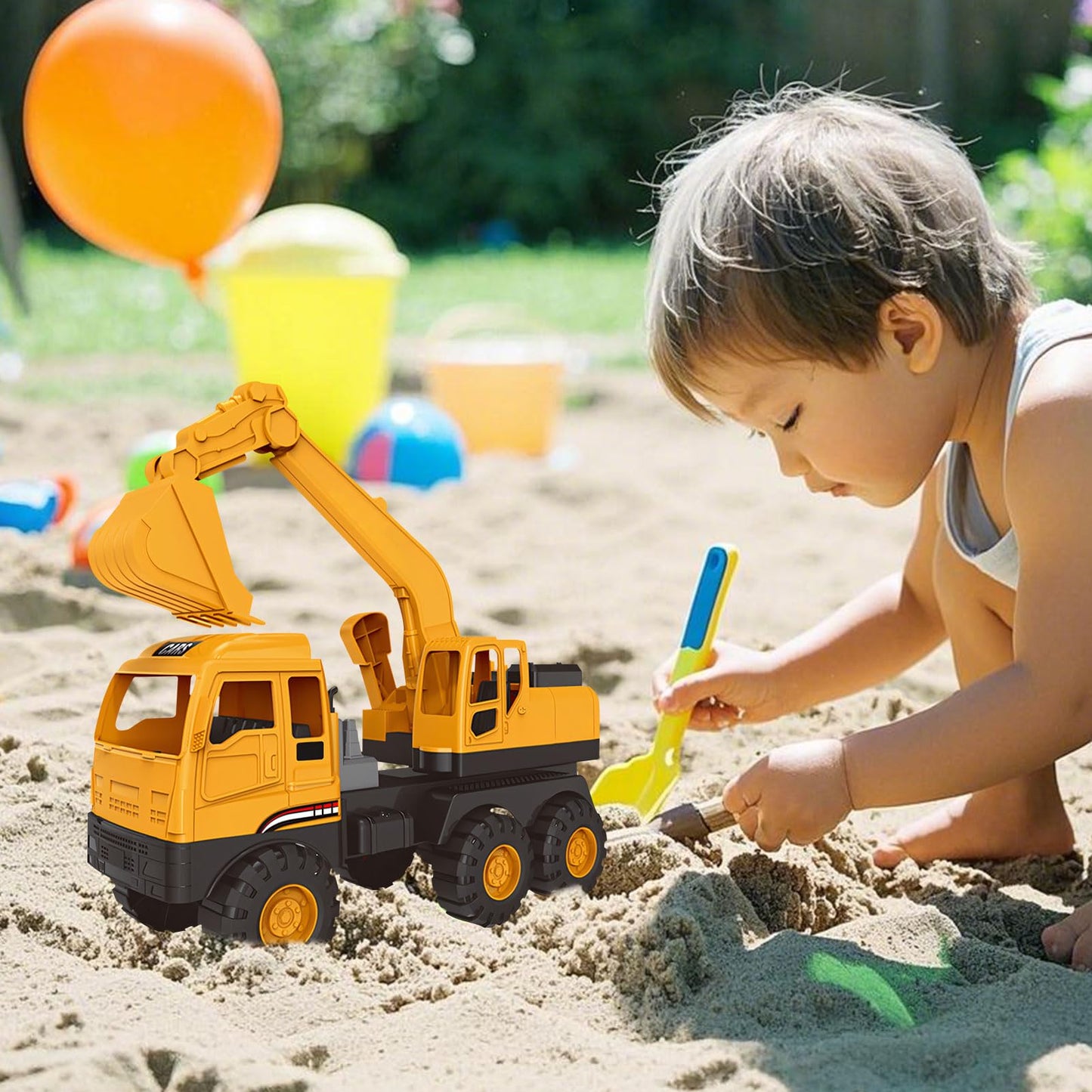 Bagger Spielzeug ab 3 jahre,Baustellenfahrzeuge Kinder,Baggerfahrzeug Geeignet als Sandspielzeug und für das Kinderzimmer,Starke & Flexible Teile,Sandkasten Kinderbagger für 2+ Jahre (Dumper)