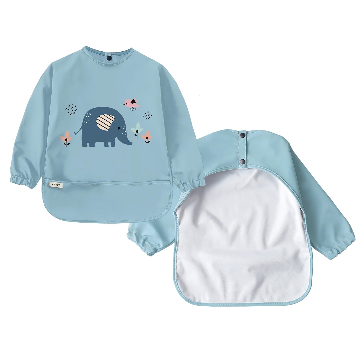ARTEE Ärmellätzchen beschichtet wasserfest abwischbar Lätzchen mit Ärmeln, Baby, Wasserdichtes Lätzchen, ideal als Geschenk