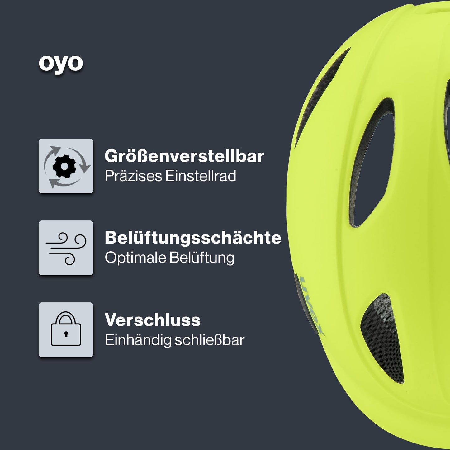 uvex oyo - leichter Fahrradhelm für Kinder - individuelle Größenanpassung - erweiterbar mit LED-Licht