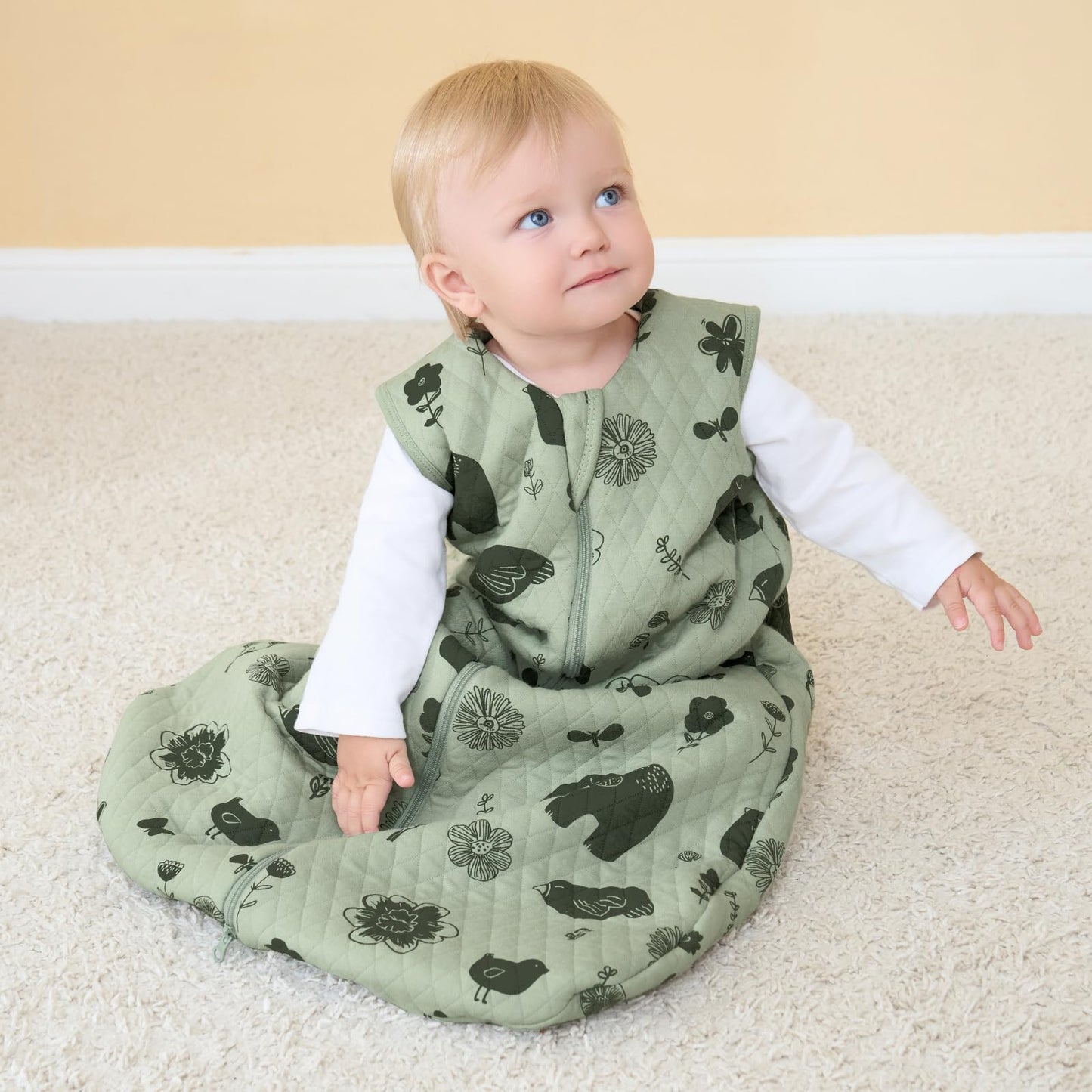 Looxii Baby Winter Sleeping Bag, Cotton, 2.5 Tog, Warm Winter Sleeping Bag, Soft Baby Sleeping Bag, Newborn in 6-12 Months, Perfect for Autumn, Winter