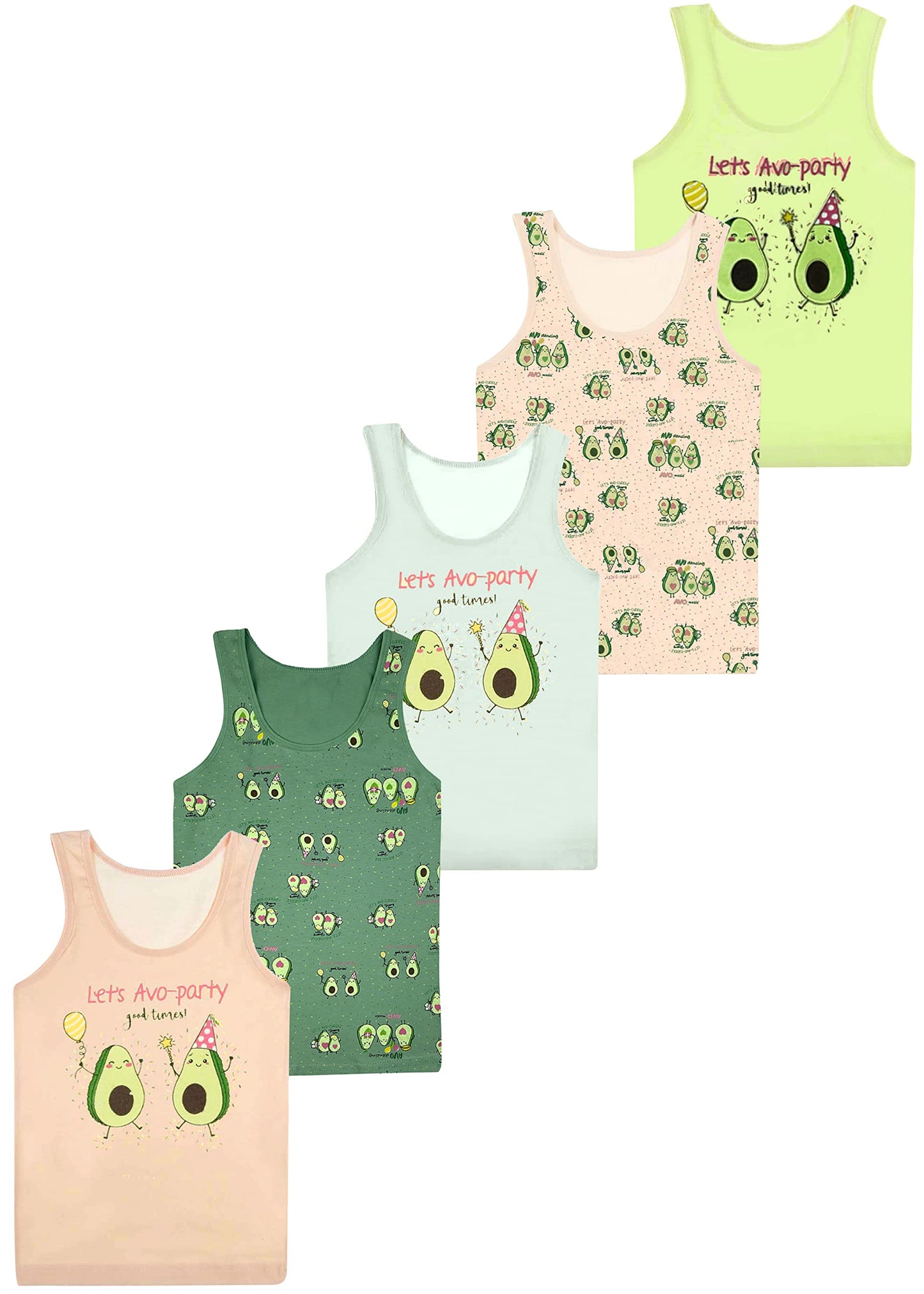 LOREZA ® 5 girls' cotton undershirts tank tops - sizes 92-170