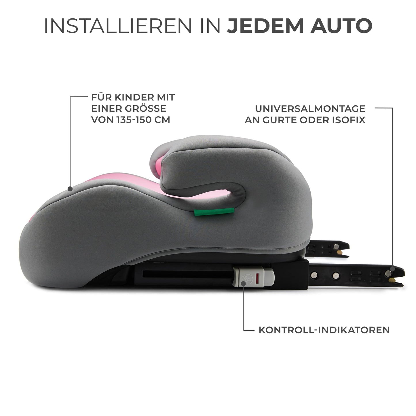 Kinderkraft I-BOOST Kindersitz 135-150cm I-Size, Sitzerhöhung von 9 bis 12 Jahre, Einfache montage, ergonomische Haltung, zusätzlichen Schaumstoff, Schwarz - Meloni2