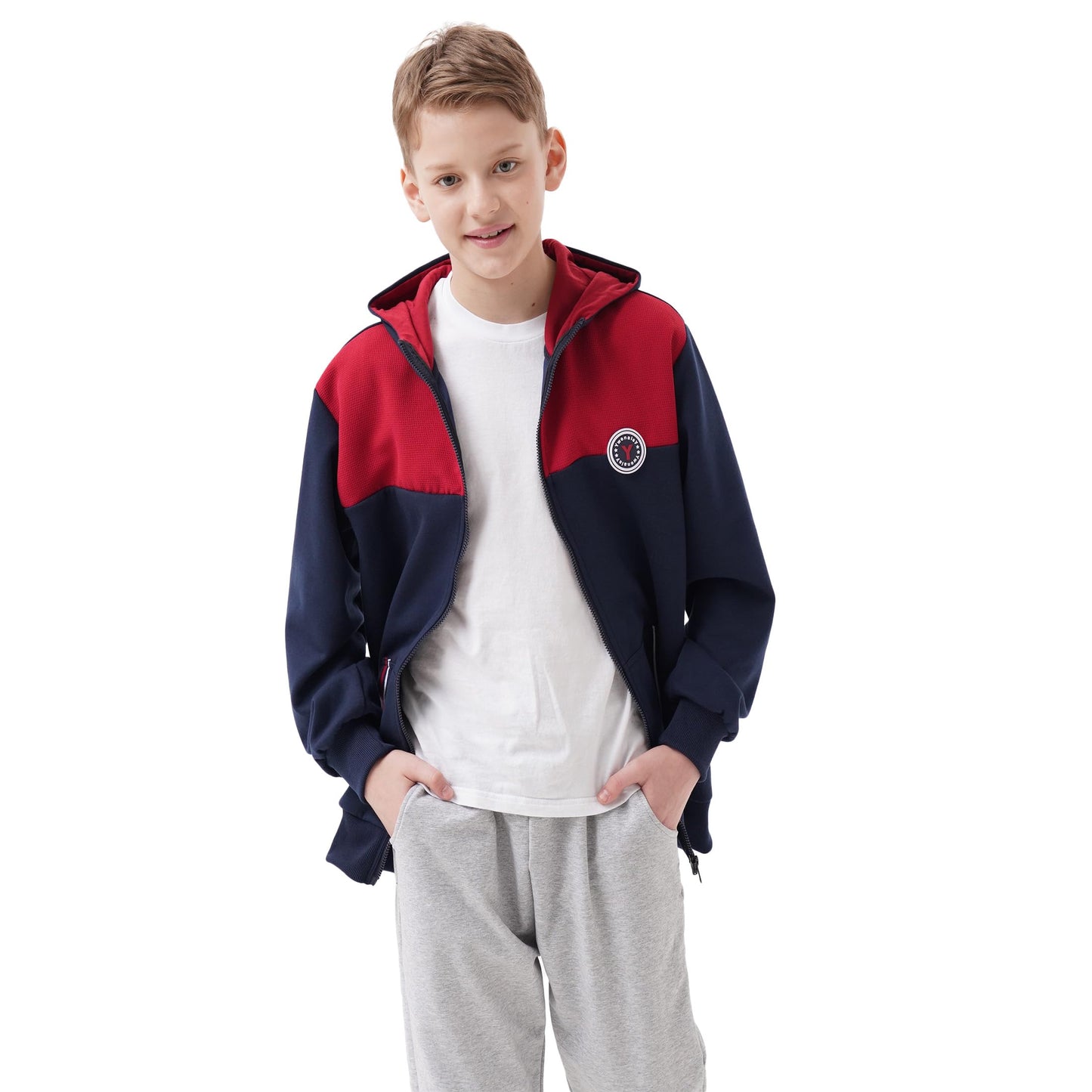 Ywenaisy Sweatjacke Jungen Zip Jacke Jungen Pullover Jungen mit Kapuze Zip Hoodie Kinder Jungen Sweatshirts Kapuzenpullover für Jungen Streetwear Hoodie Jungen für Jahre 8-16 und Höhe 116-170 cm