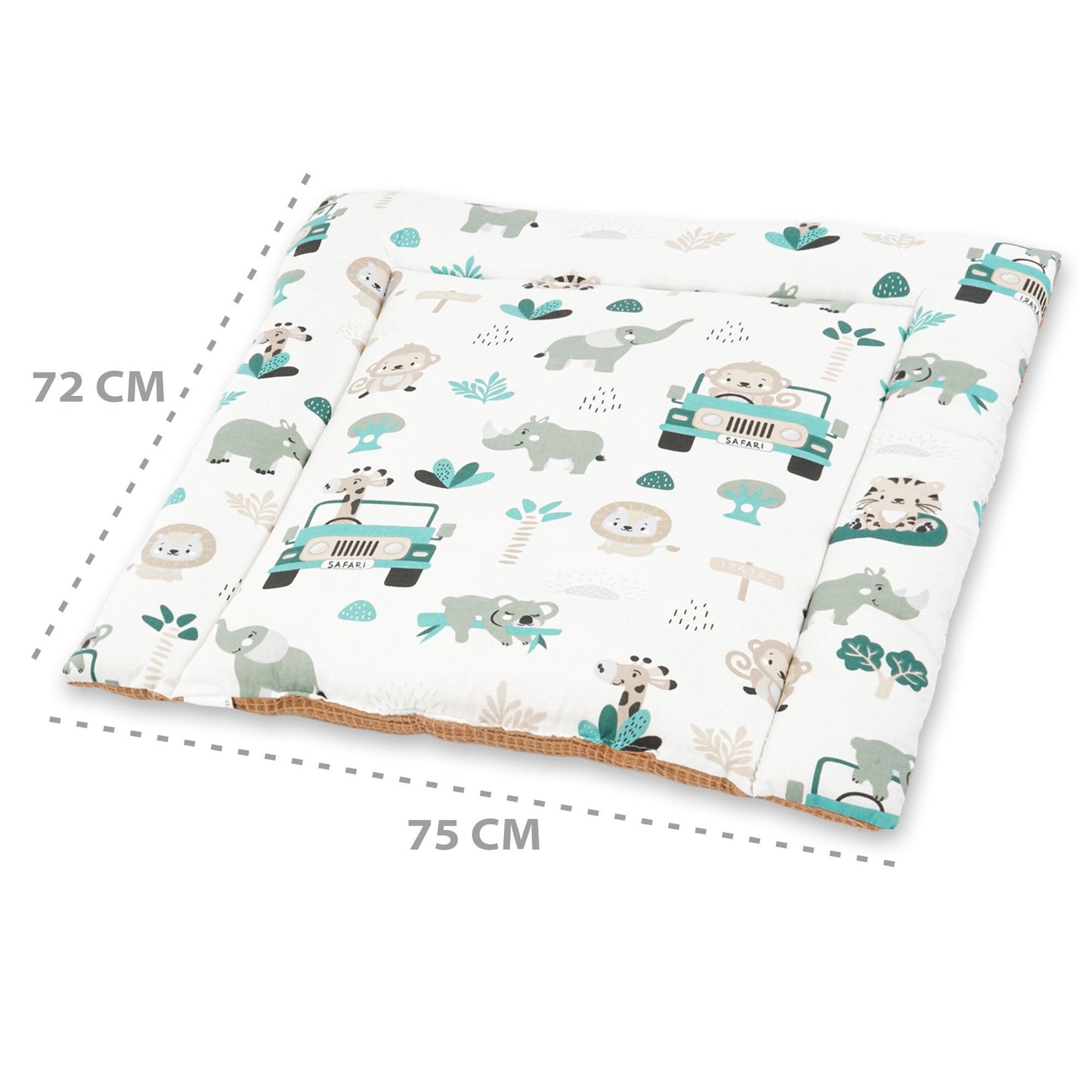 Wickelauflage Wickelunterlage aus Baumwolle 75x72 cm - Weich und waschbar Wickelunterlage fĂźr Babys Wickelmatte aus Stoff fĂźr Wickeltisch Wickelkommode oder Waschmaschine 75 x 72 Wilde Rose
