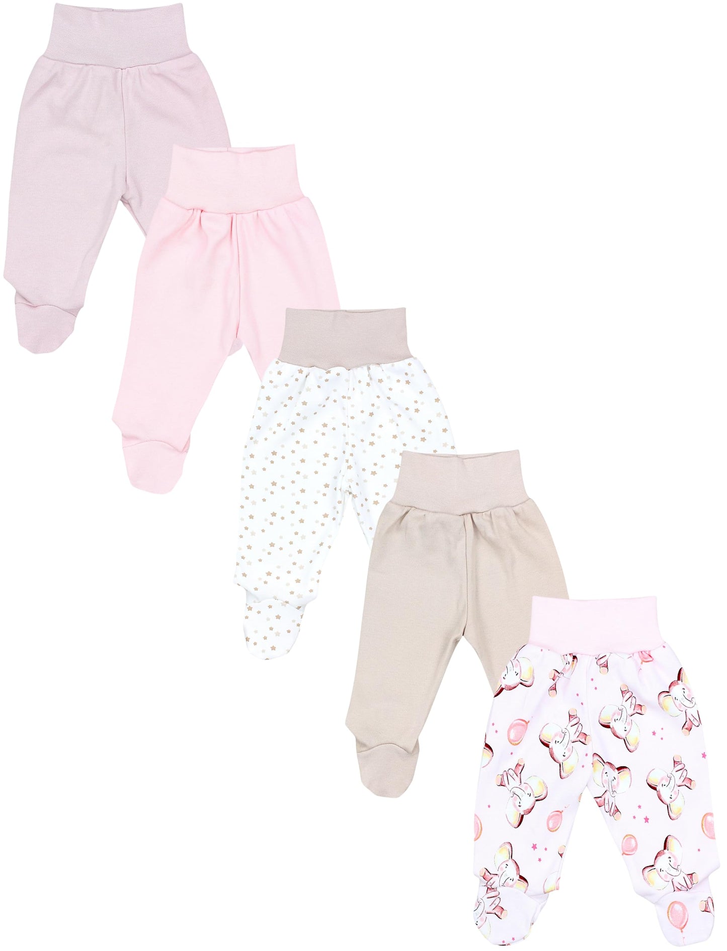 TupTam Baby Unisex Hose mit Fuß Bunte 5er Pack