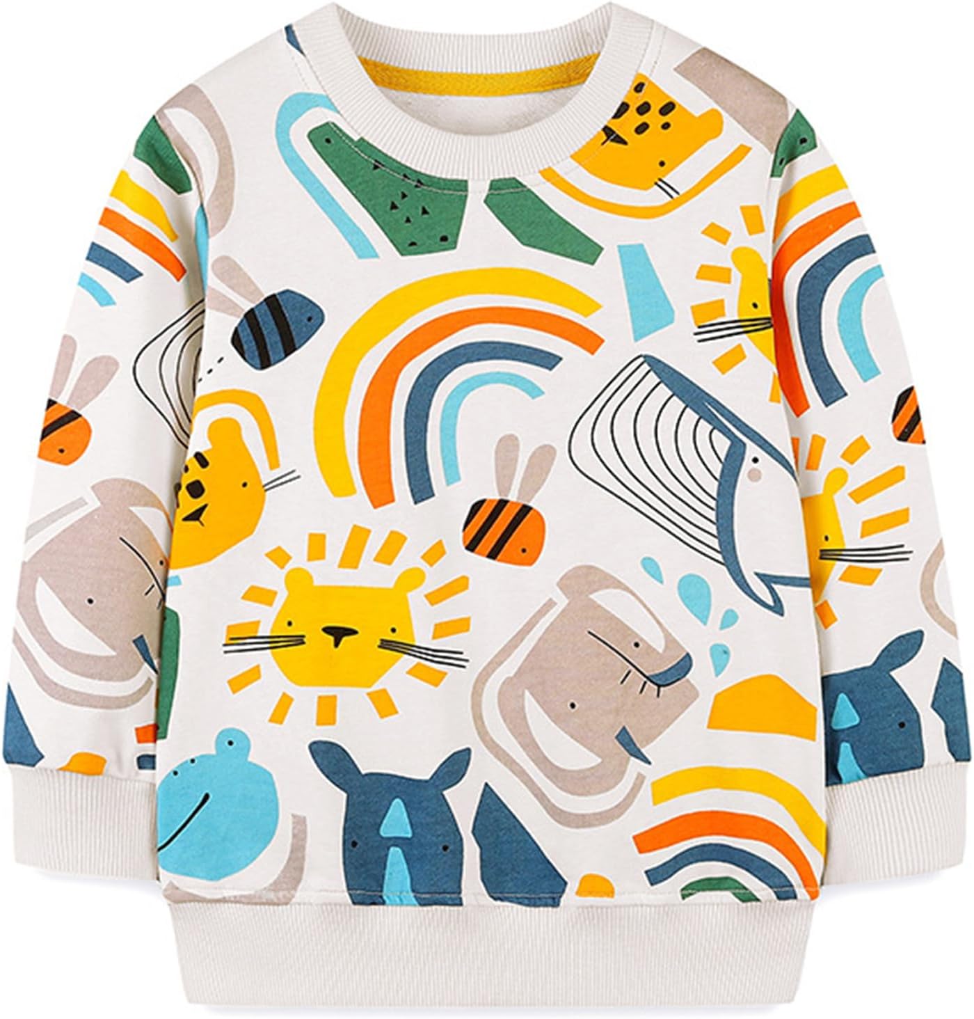 MUJOQE Jungen Sweatshirt Baumwolle Pullover Kinder Warme Langarm Shirt Activewear Tops 1-7 Jahre