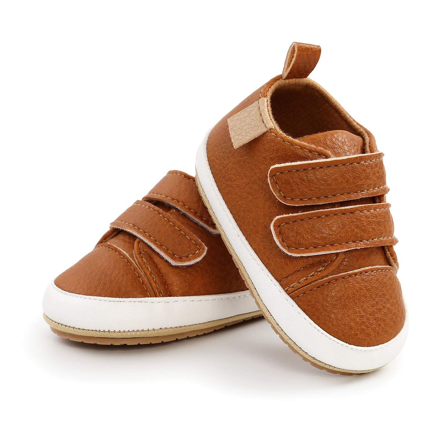 BABSMULY Baby Shoes for Boys Girls Non-Slip Rubber Sole High Top PU Leather Sneakers Toddler Crib Shoes Newborn Loafers Flats.