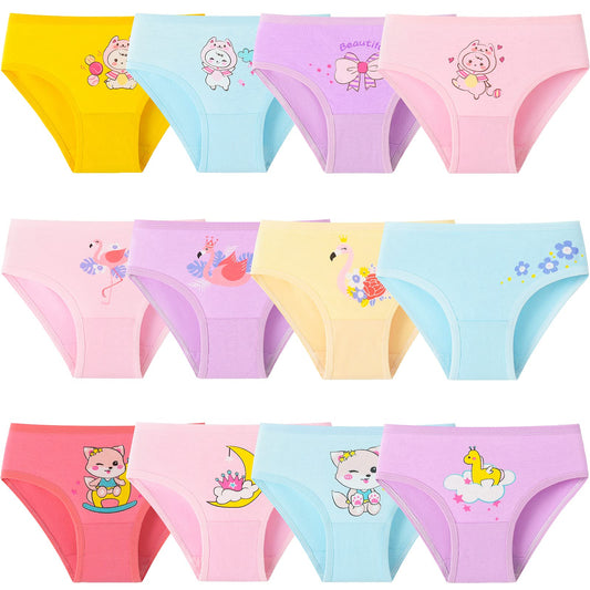 Adorel Girls' Briefs Cotton Underpants Panties 12-Pack