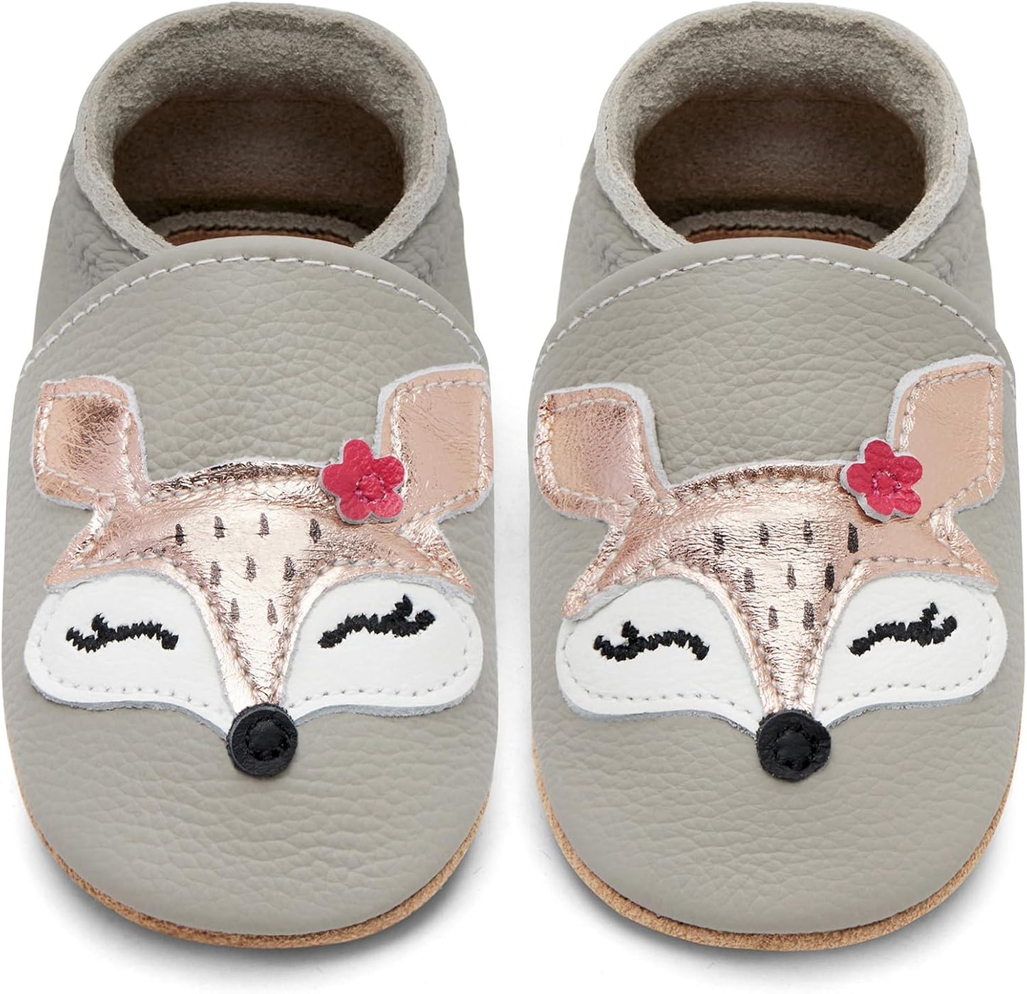 IceUnicorn Babyschuhe Krabbelschuhe aus weichem Leder für Jungen und Mädchen – Rutschfeste Lauflernschuhe für Kleinkinder