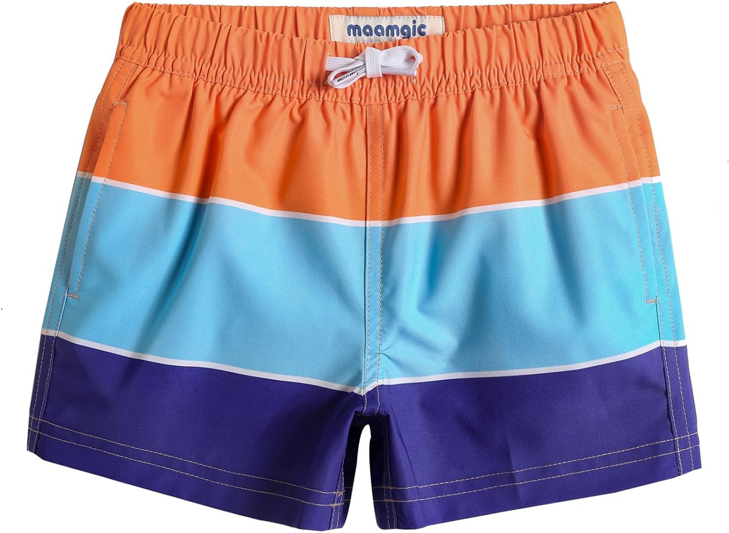 MaaMgic Jungens 4 Way Stretch Badehosen Schnelltrocknend Badeshorts mit Mesh-Futter Taschen und Verstellbarem Tunnelzug MEHRWEG