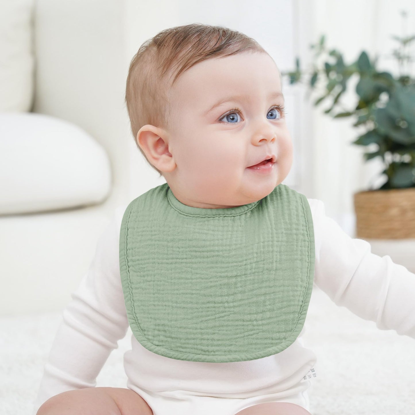 Bearmoss Lätzchen Baby Musselin Sabberlätzchen für Babys, 100% Baumwolle Quadratische Halstuch Baby Verstellbare Babylätzchen Weiche Sabberlätzchen für Junge und Mädchen,8 Stück