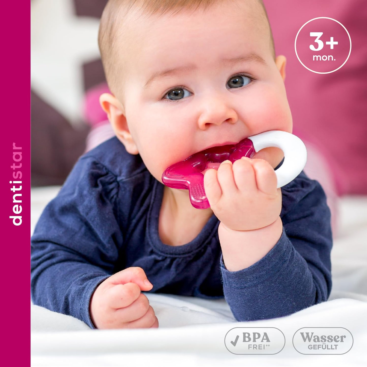 Dentistar Kühlbeißring 2er-Set – Beißring Baby ab 3 Monate – Kühlende Zahnungshilfe und Beißspielzeug für Babys und Kleinkinder - BPA frei - Türkis