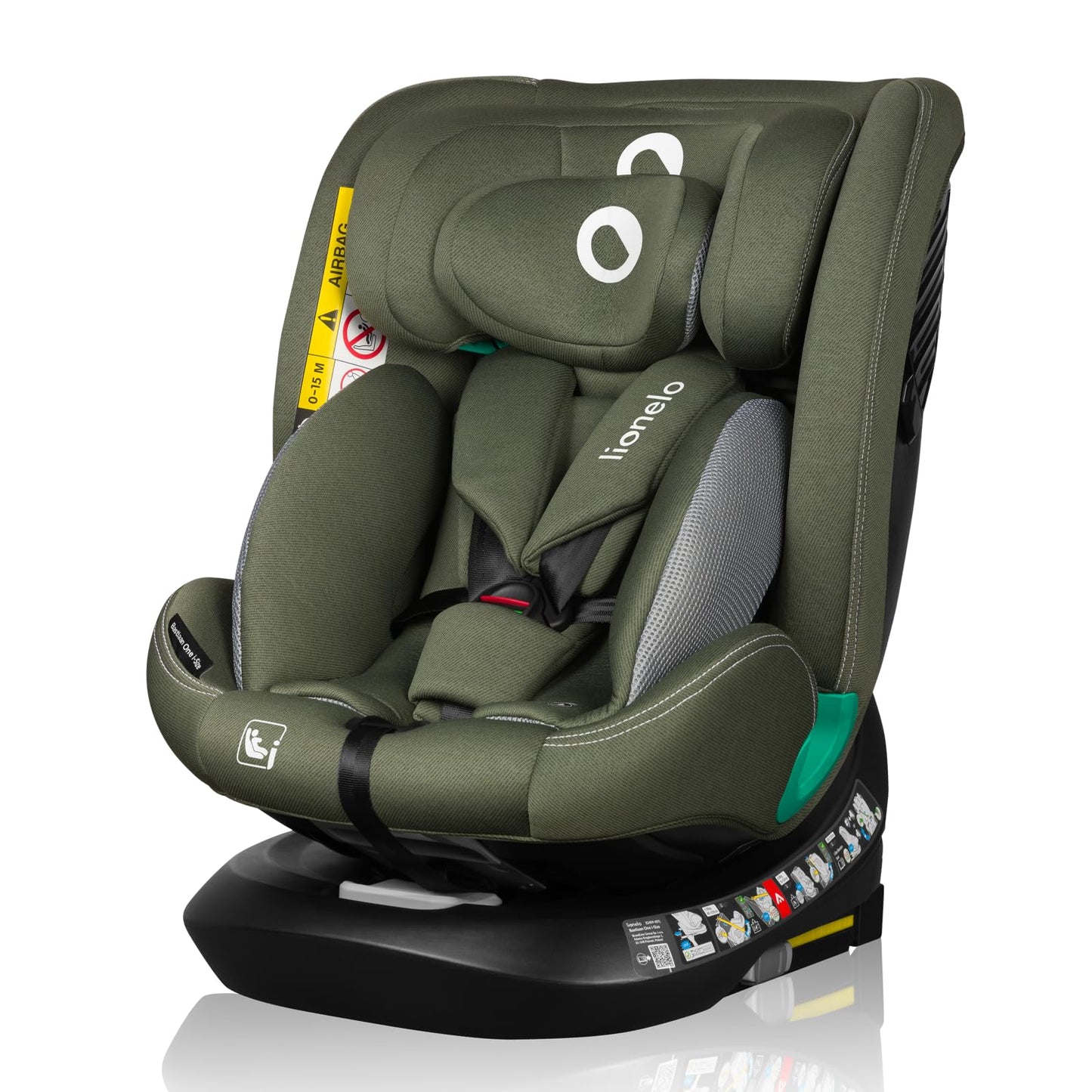 LIONELO Bastiaan i-Size One 360o drehbarer Autositz für Kinder von 40-150 cm, Montage in Fahrtrichtung und entgegen der Fahrtrichtung möglich, ISOFIX Pas TopTether Einstellbare Rückenlehne - Meloni2
