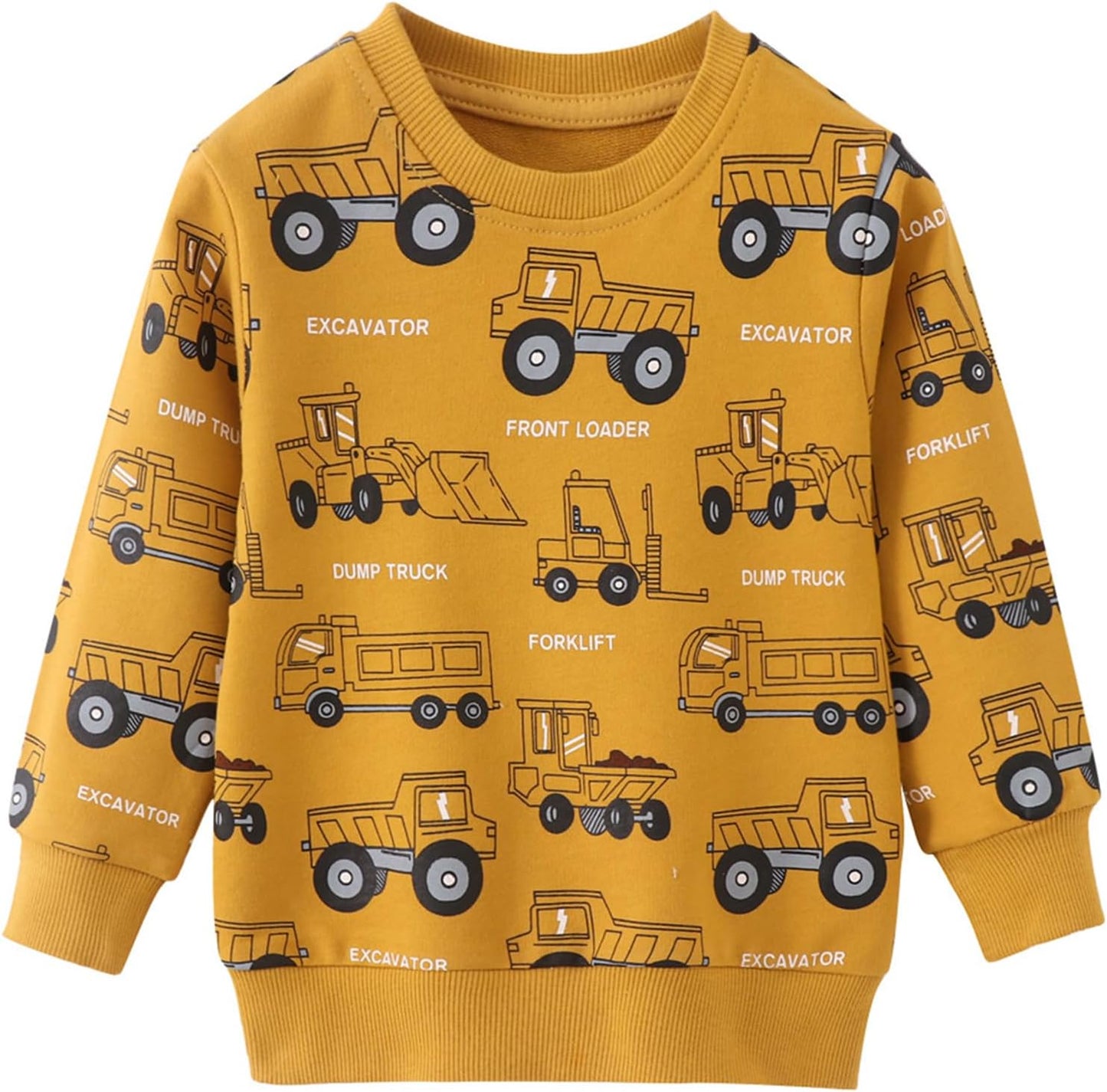 MUJOQE Jungen Sweatshirt Baumwolle Pullover Kinder Warme Langarm Shirt Activewear Tops 1-7 Jahre