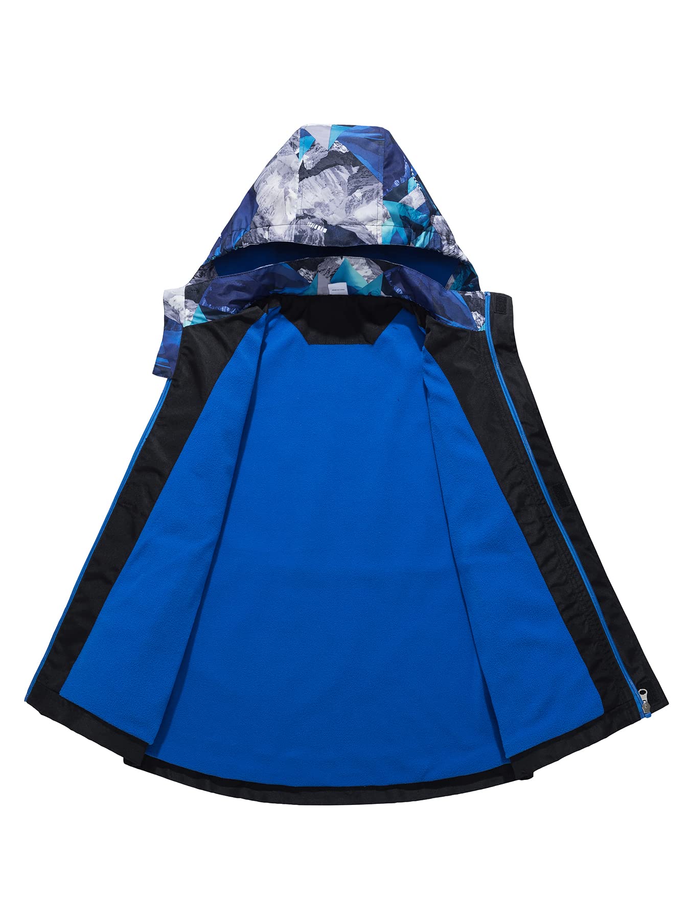 NATUST Boys' Lined Rain Jacket Wind and Waterproof Transition Jacket