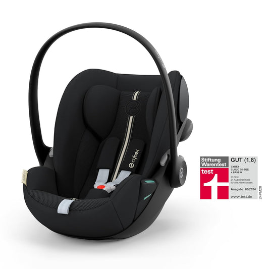 CYBEX Gold Babyschale Cloud G i-Size Plus, Inkl. Neugeboreneneinlage, Ab Geburt bis ca. 24 Monate, Für Kinder ab 40 cm bis 87 cm, Max. 13 kg, Moon Black - Meloni2