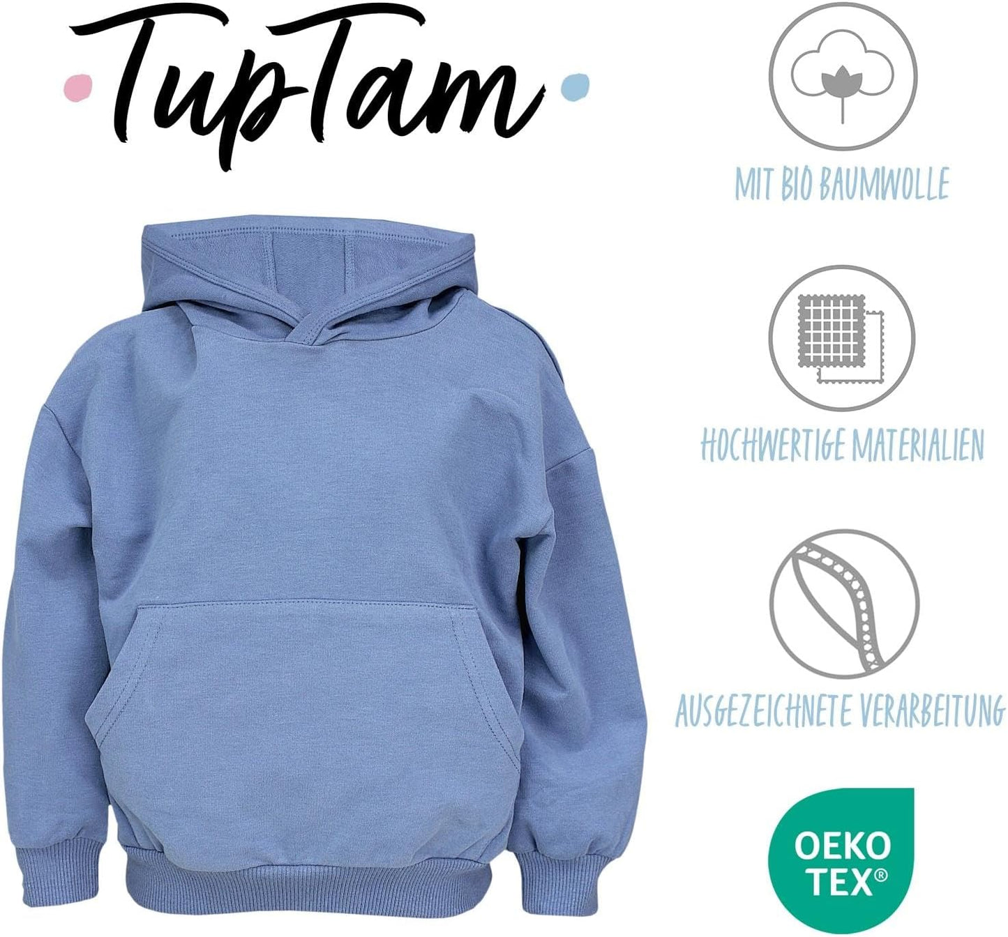 TupTam Unisex Boy's Girls' Hoodie Sweatshirt Organic Cotton