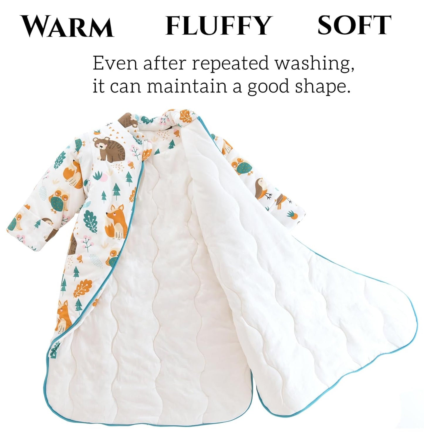 Chilsuessy Baby Sleeping Bag Winter, Removable Sleeves, Warm Lined 3.5 Tog Winter Sleeping Bags, Boys/Girls Sleeping Bag for Toddlers from 6 Months to 6 Years