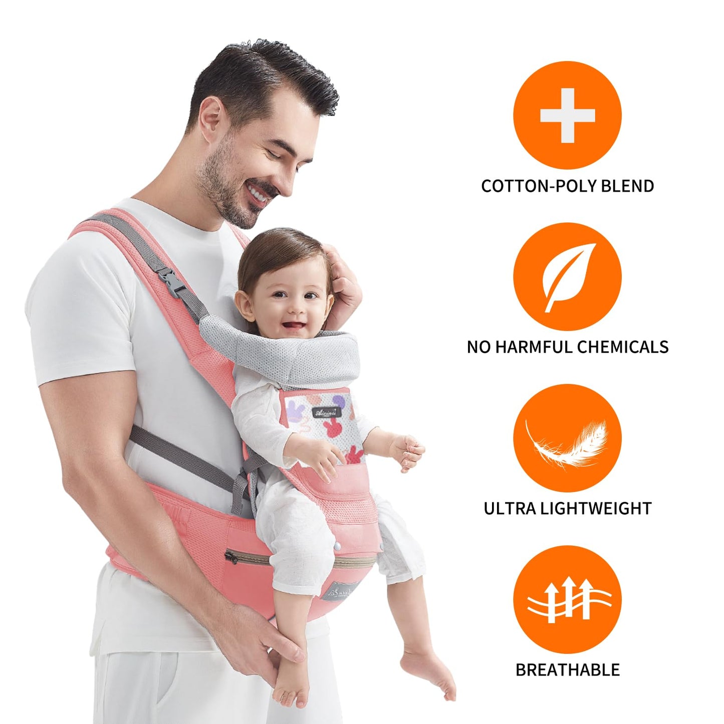 IULONEE Babytrage Baby-Tragetasche Babytrage Neugeborene Ergonomische Babytrage Einfach Anzuziehen Babytrage Hüftsitz Baby Tragegurt Babytragetuch Ideal Für Freihändiges Elterndasein (Grau)