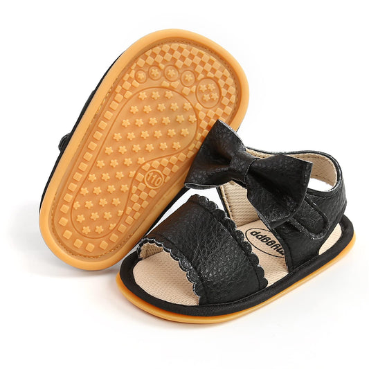 Babyschuhe RVROVIC Sandalen für Jungen und Mädchen mit weichem Sohlen, leichten Sommer-Schuhen und Schleifen-Knoten für Kleinkinder, ideal für den Outdoor-Gang.