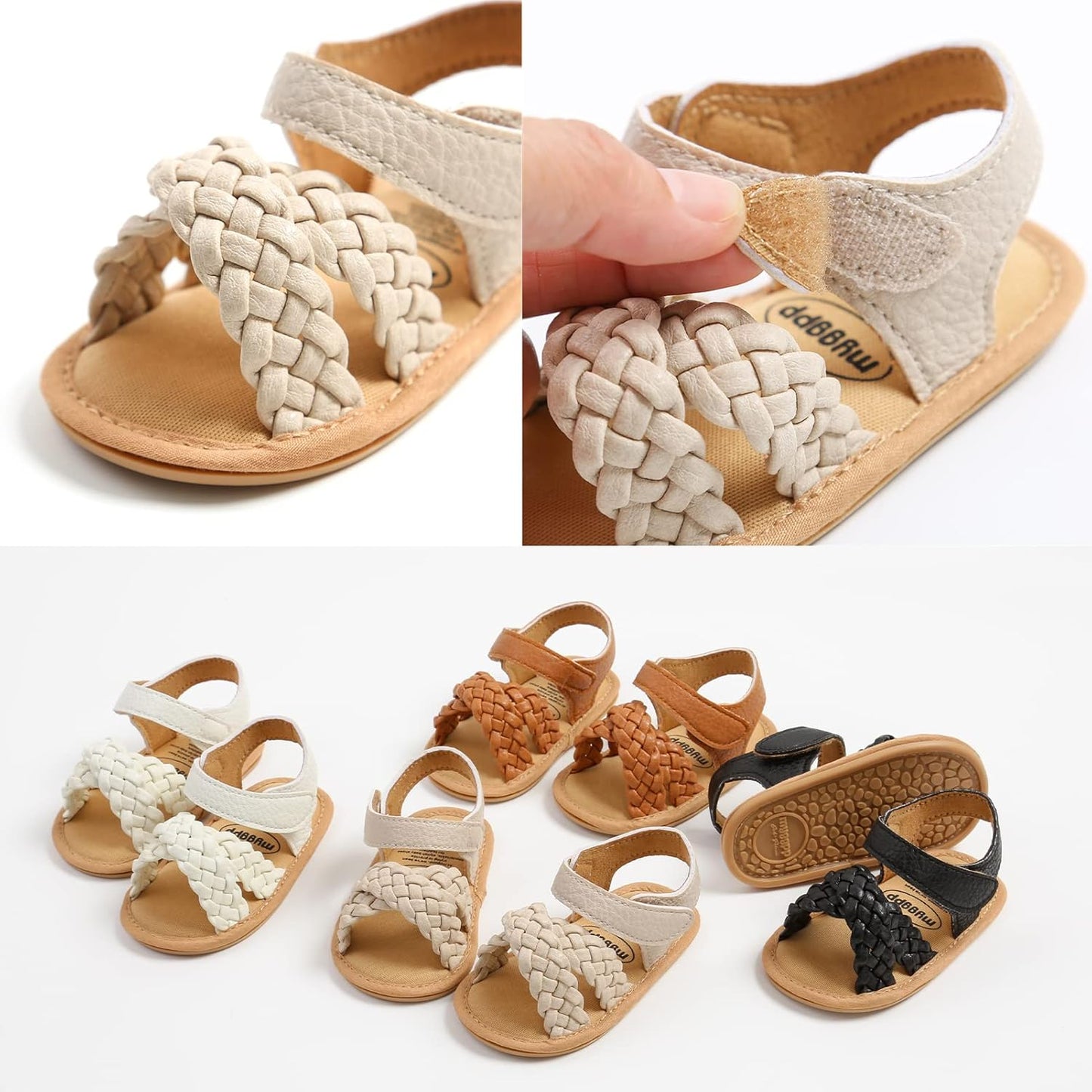 RVROVIC Babyschuhe für Jungen und Mädchen – Premium Weiche Anti-Rutsch Gummisohle für Säuglinge – Sommer Outdoor Sandalen für Kleinkind Erste Walker