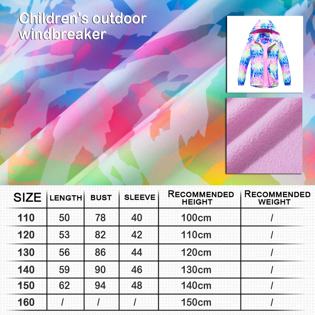 linboo softshell jacket girls' transitional jacket with hood, fleece-lined windbreaker, breathable rain jacket, waterproof outdoor jacket for children