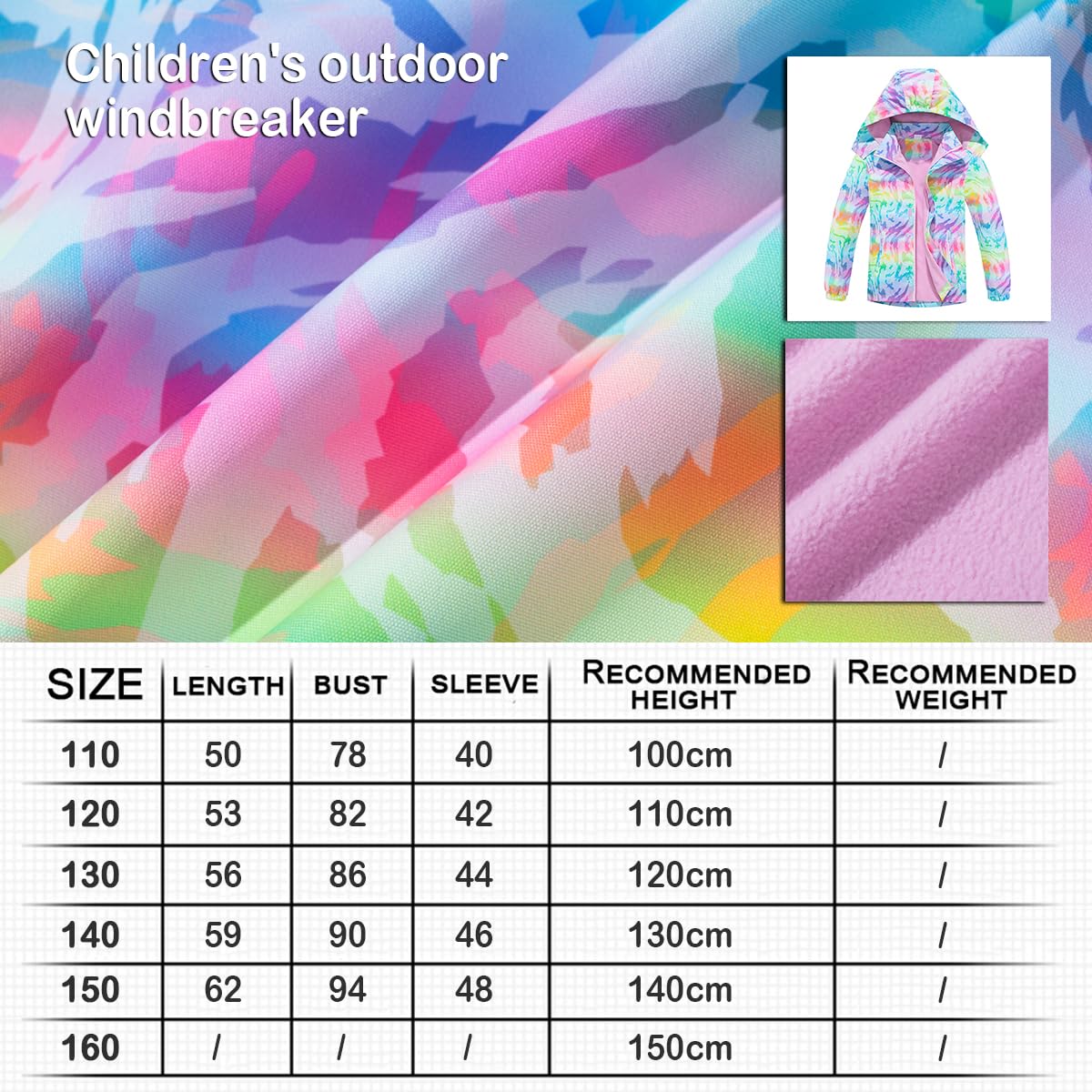 linboo softshell jacket girls' transitional jacket with hood, fleece-lined windbreaker, breathable rain jacket, waterproof outdoor jacket for children