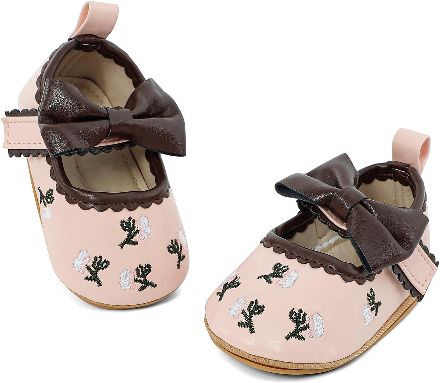Cheerful Mario Baby Mädchen Schuhe Baby Ballerina Schuhe Lauflernschuhe Taufe Schuhe mit Bowknot PU Leder Babyschuhe