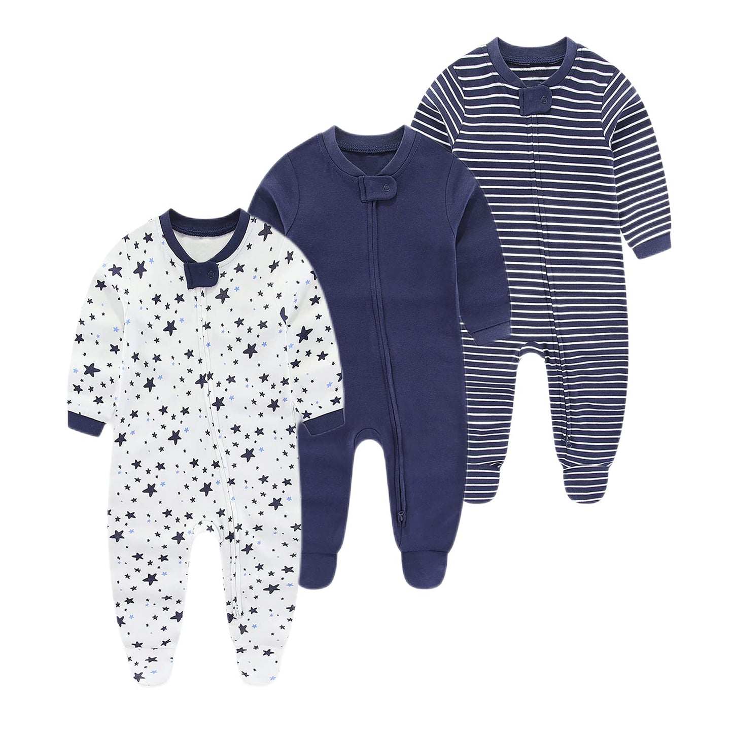 Chamie Baby Rompers Long Sleeve Cotton Rompers 0-3m/3-6m/6-9m/9-12m