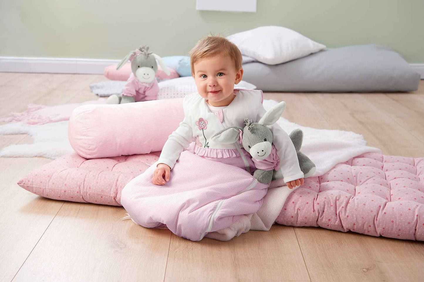 Sterntaler All-Season Sleeping Bag 70 cm Donkey Emmi Girl Flora Rose
