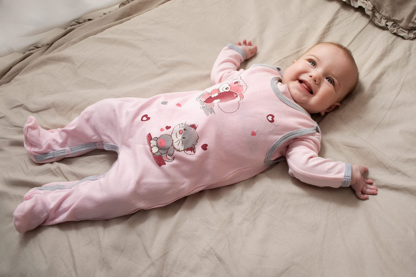Makoma Baby Erstausstattung Strampler-Set mit Langarmshirt für Säuglinge & Neugeborene Jungen und Mädchen (50 – 74)