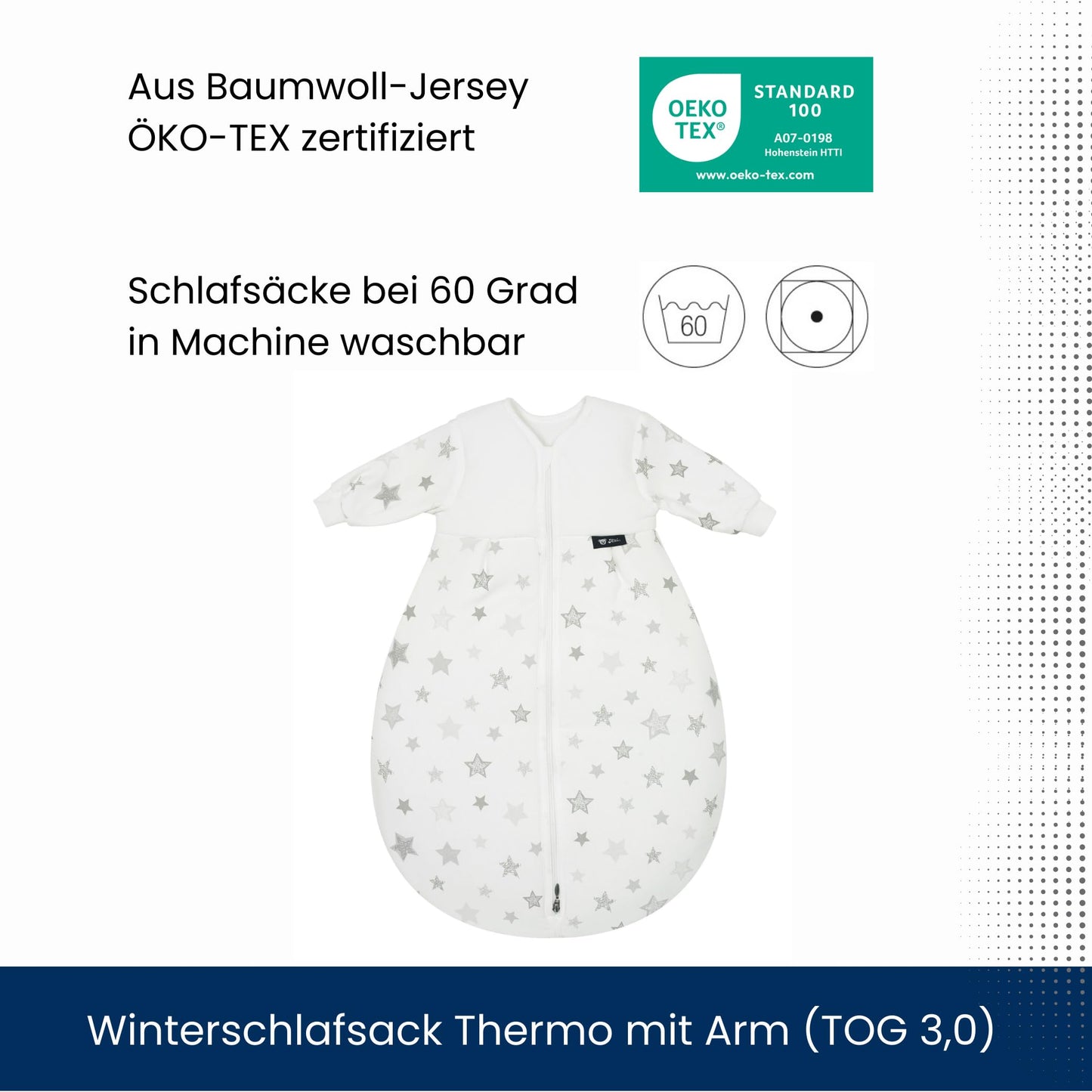 Alvi Mäxchen Thermal Sleeping Bag with Arm Baby Sleeping Bag Outer Bag with Arm Winter Sleeping Bag 3.0 Tog