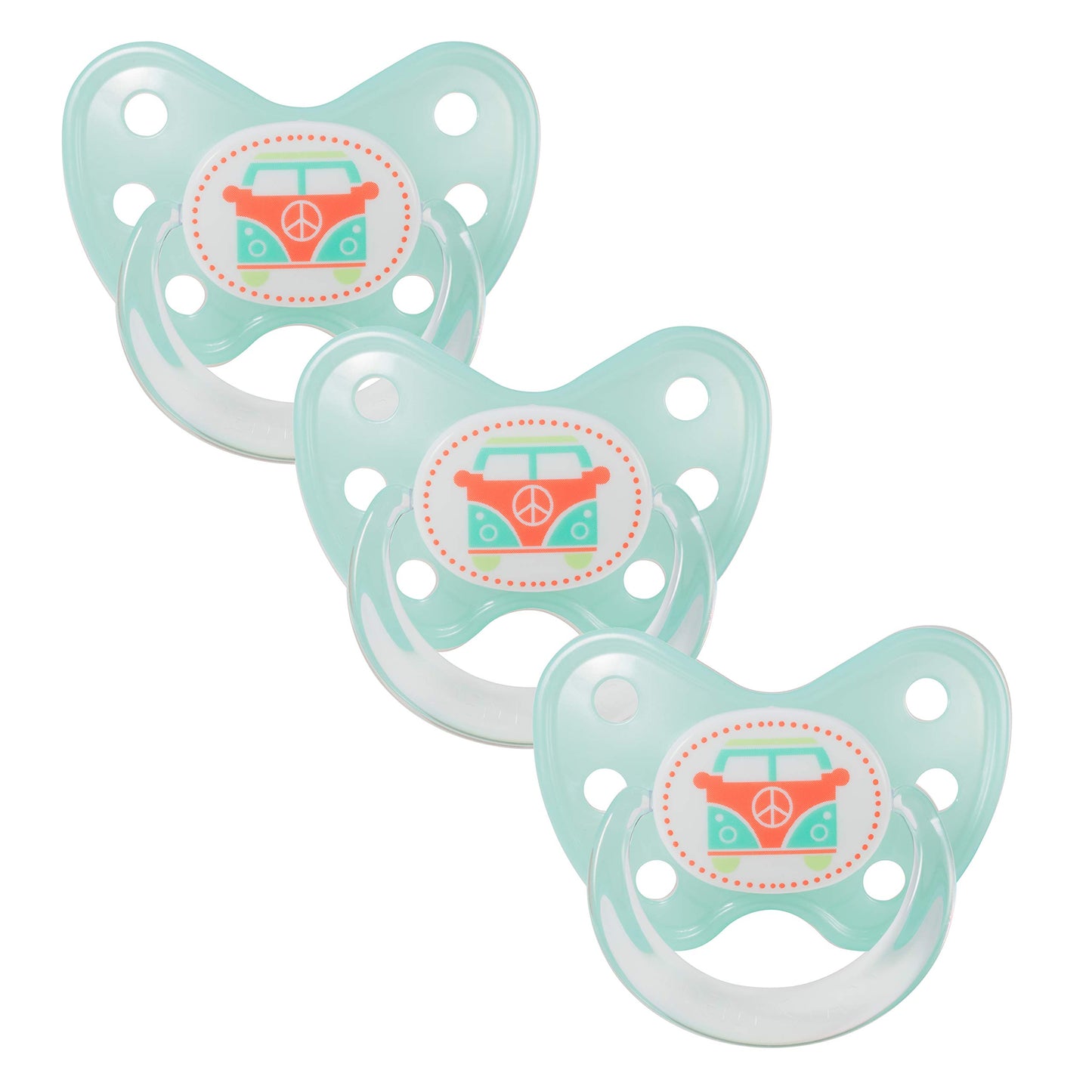 dentistar Silikon Schnuller 3er-Set - Größe 3, ab 14 Monate - Zahn- & kieferfreundlicher Nuckel mit Dental-Stufe – BPA-frei – Made in Germany - Egal Motiv, Weiß