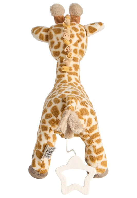 Sterntaler Music Box M Giraffe Kaya – Music box made of soft fabric – removable mechanism – melody: Brahms Lullaby, practical star handle – sleep aid – gift, from birth, golden brown
